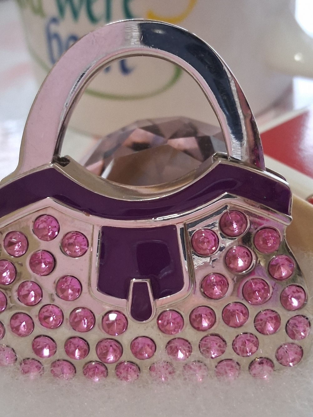 Purple & Pink Crystal Accent Women's Bag Charm